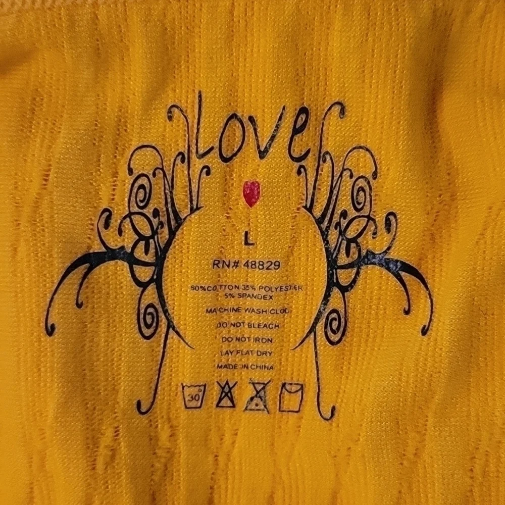 𝅺LOVE Canary Yellow Square Neck Long Sleeve Blouse